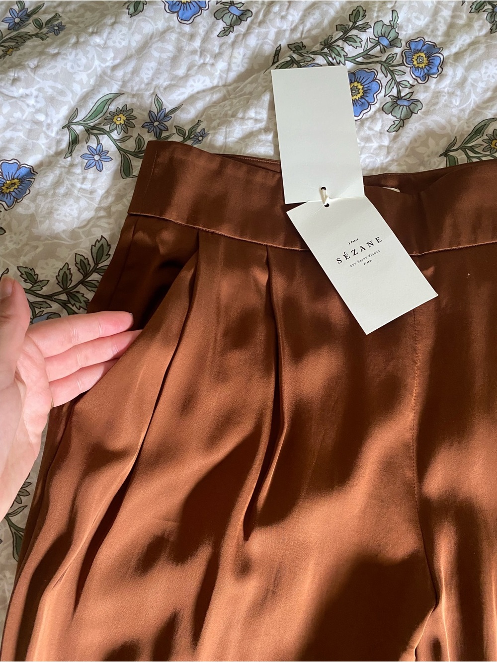 NWT Sezane Georgio Trouser in Caramel - Picture 4 of 6
